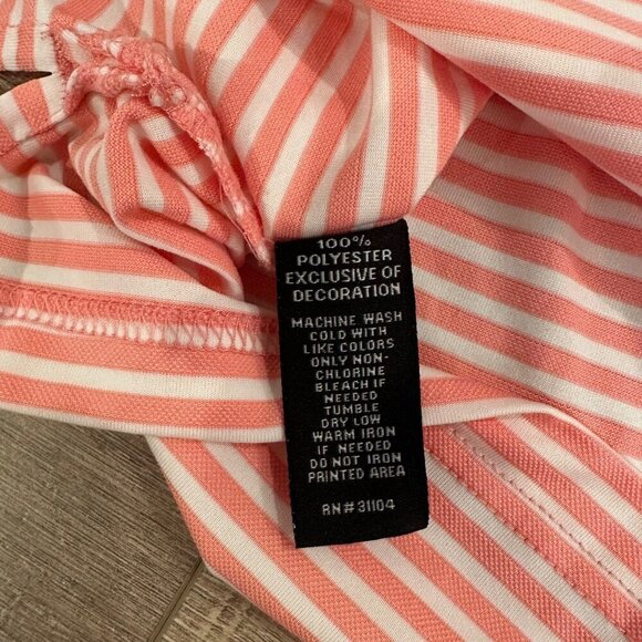 PRO TOUR MENS PINK AND WHITE STRIPE DRY FIT GOLF SHIRT SIZE XL - Picture 5 of 8